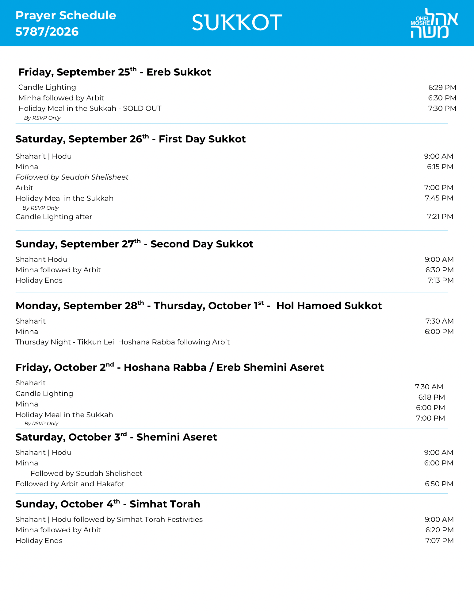 schedule