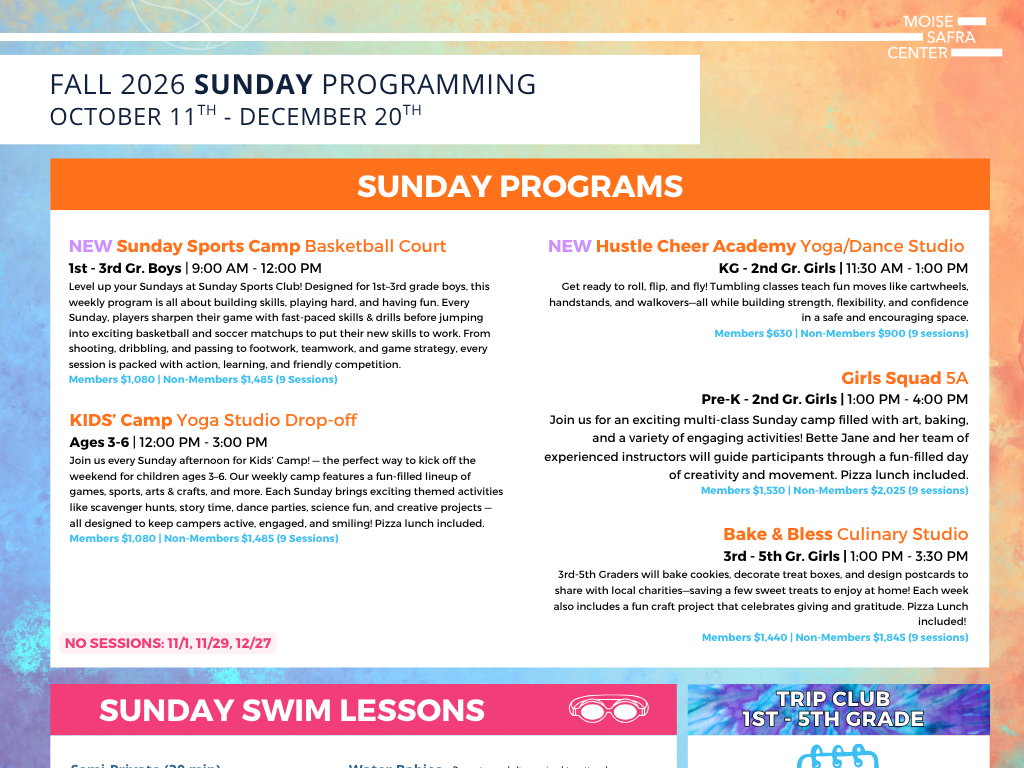 Sunday Schedule